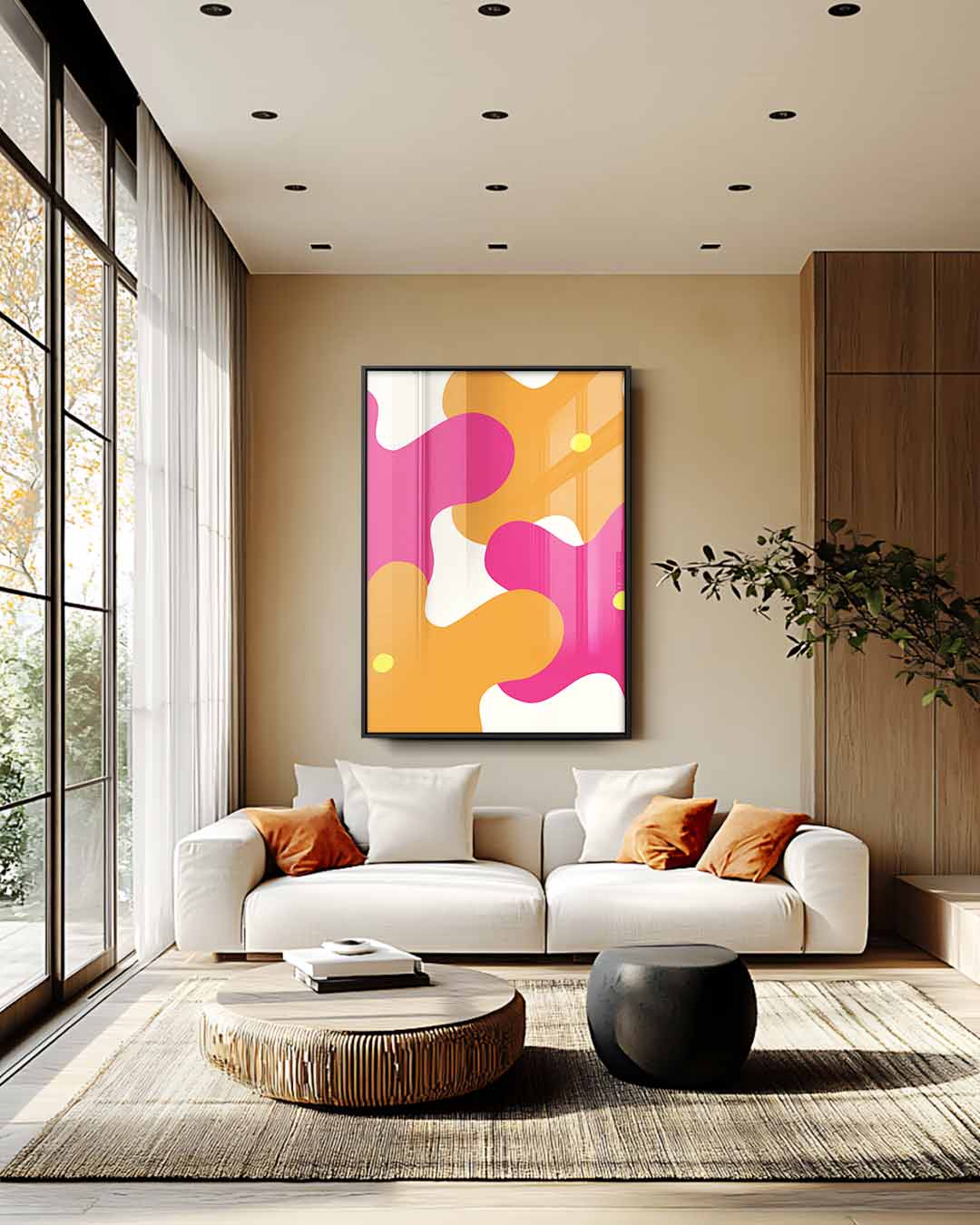 Vrolijke Kleurenexplosie Kunstwerk-canvas-dibond-plexiglas-wanddecoratie-WallArtistic