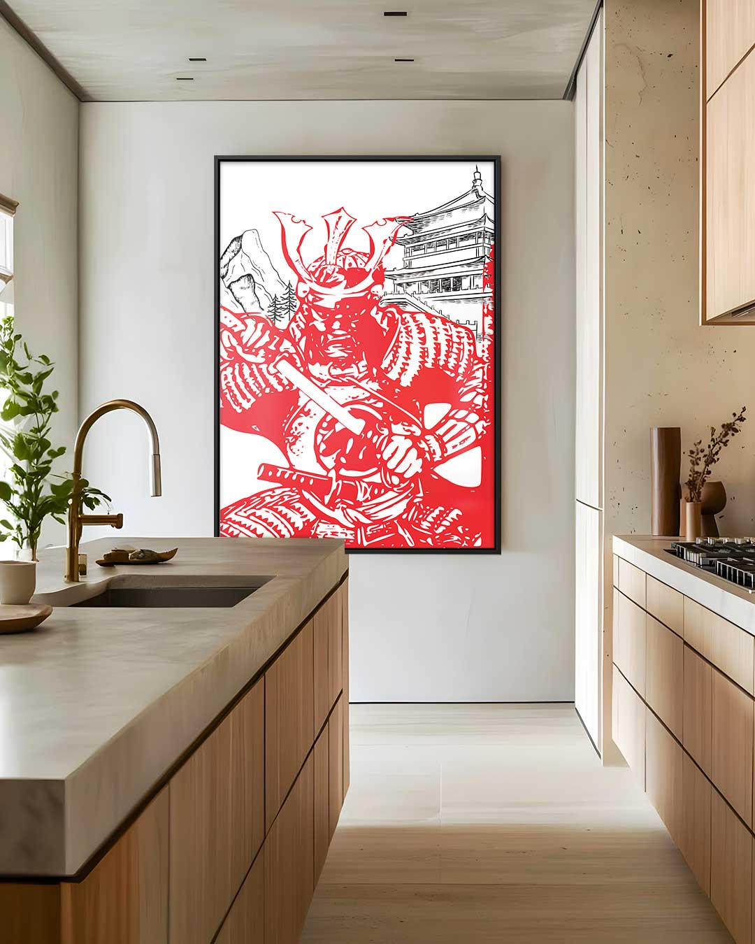 Samoerai Geestkracht Kunstwerk-canvas-dibond-plexiglas-wanddecoratie-WallArtistic