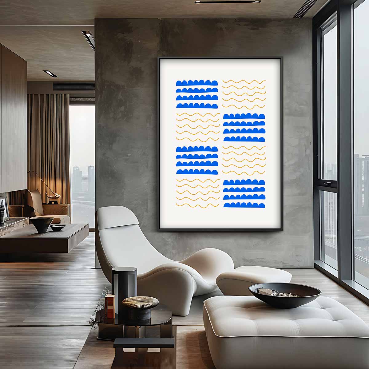 Golven en Boogjes Kunstwerk-canvas-dibond-plexiglas-wanddecoratie-WallArtistic