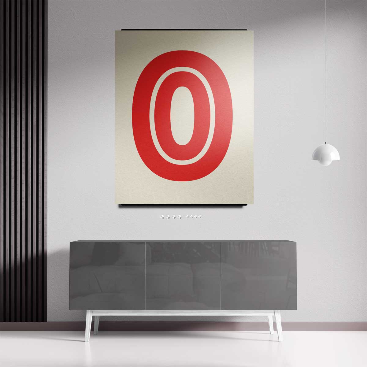 Retro Stijlvolle Rode O Kunstwerk-canvas-dibond-plexiglas-wanddecoratie-WallArtistic