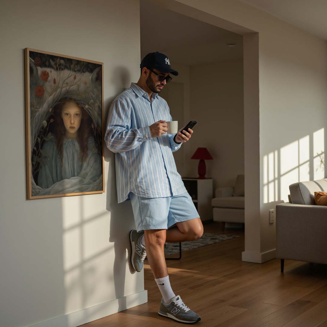 Dromerige Bloemenmeisje Poster-WallArtistic