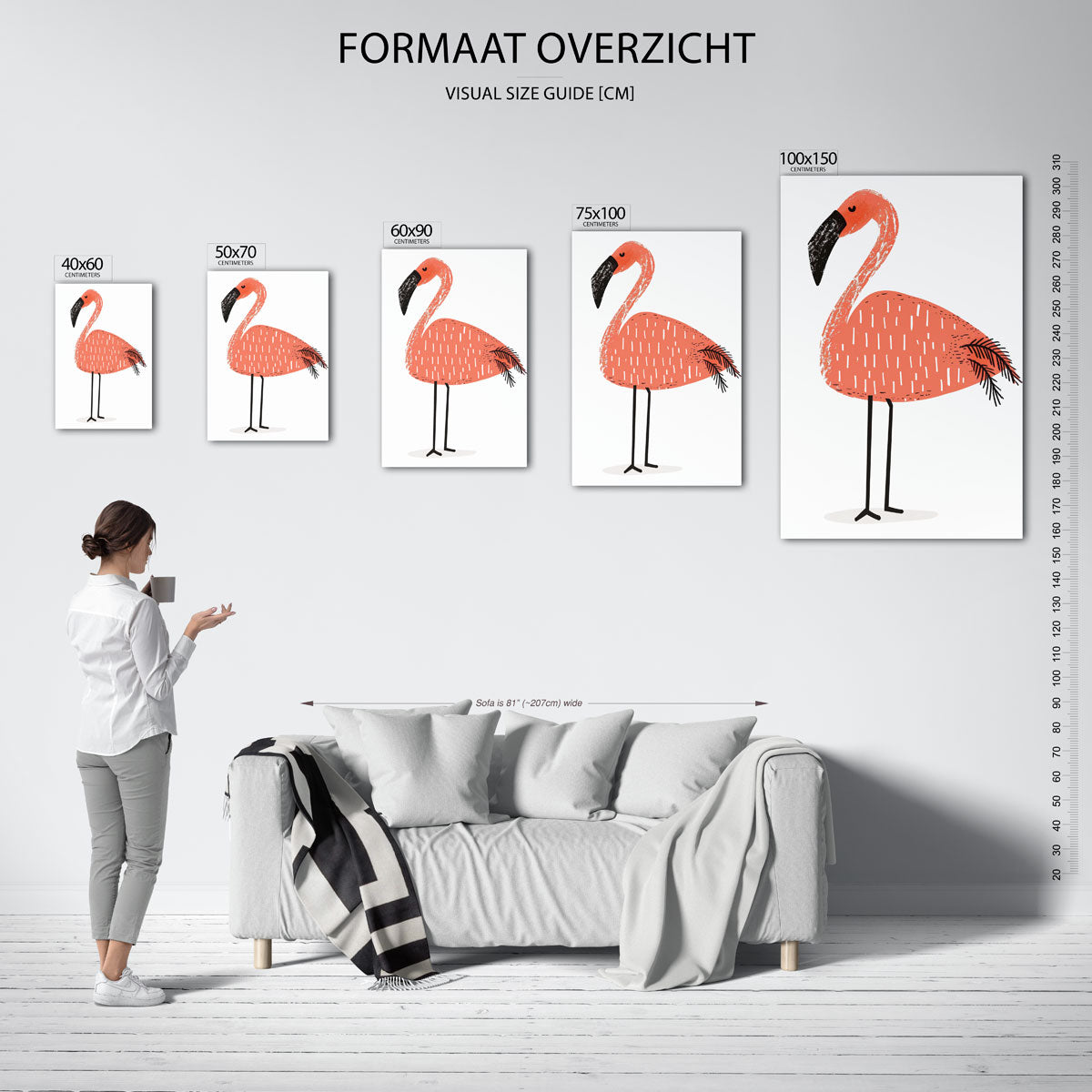 Flamingo illustratie Kunstwerk