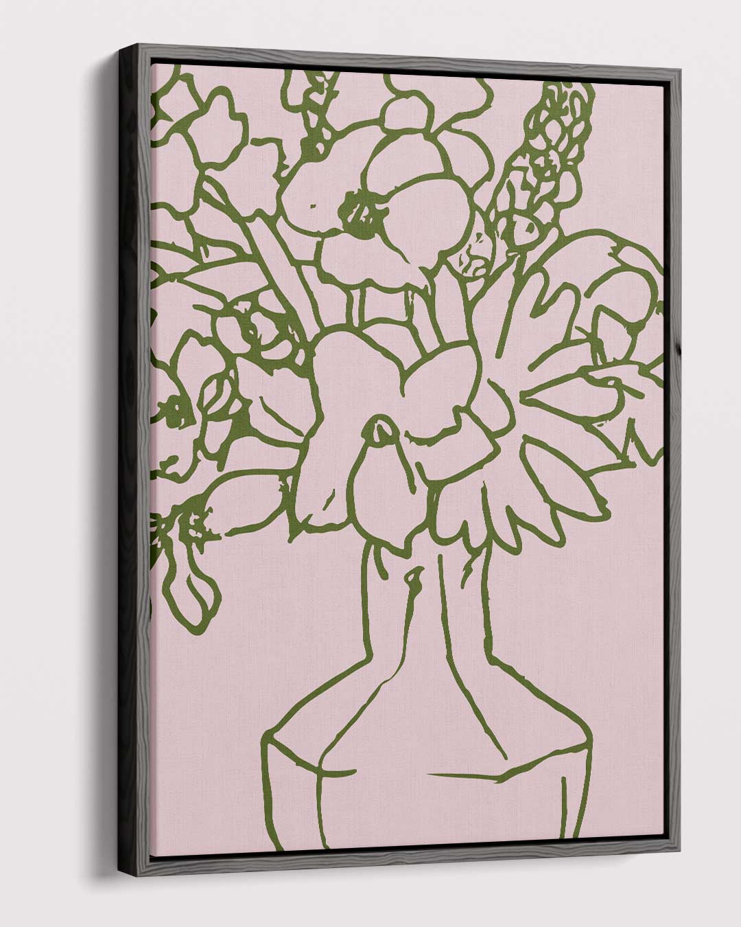 Bloemen in Lijn Kunstwerk-canvas-dibond-plexiglas-wanddecoratie-WallArtistic
