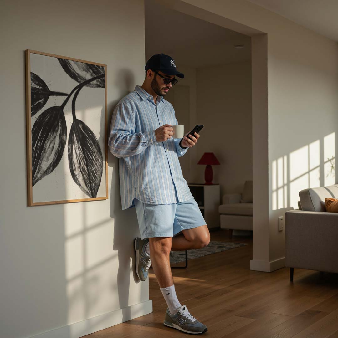 Zwart-witte Bladeren Kunstposter-WallArtistic