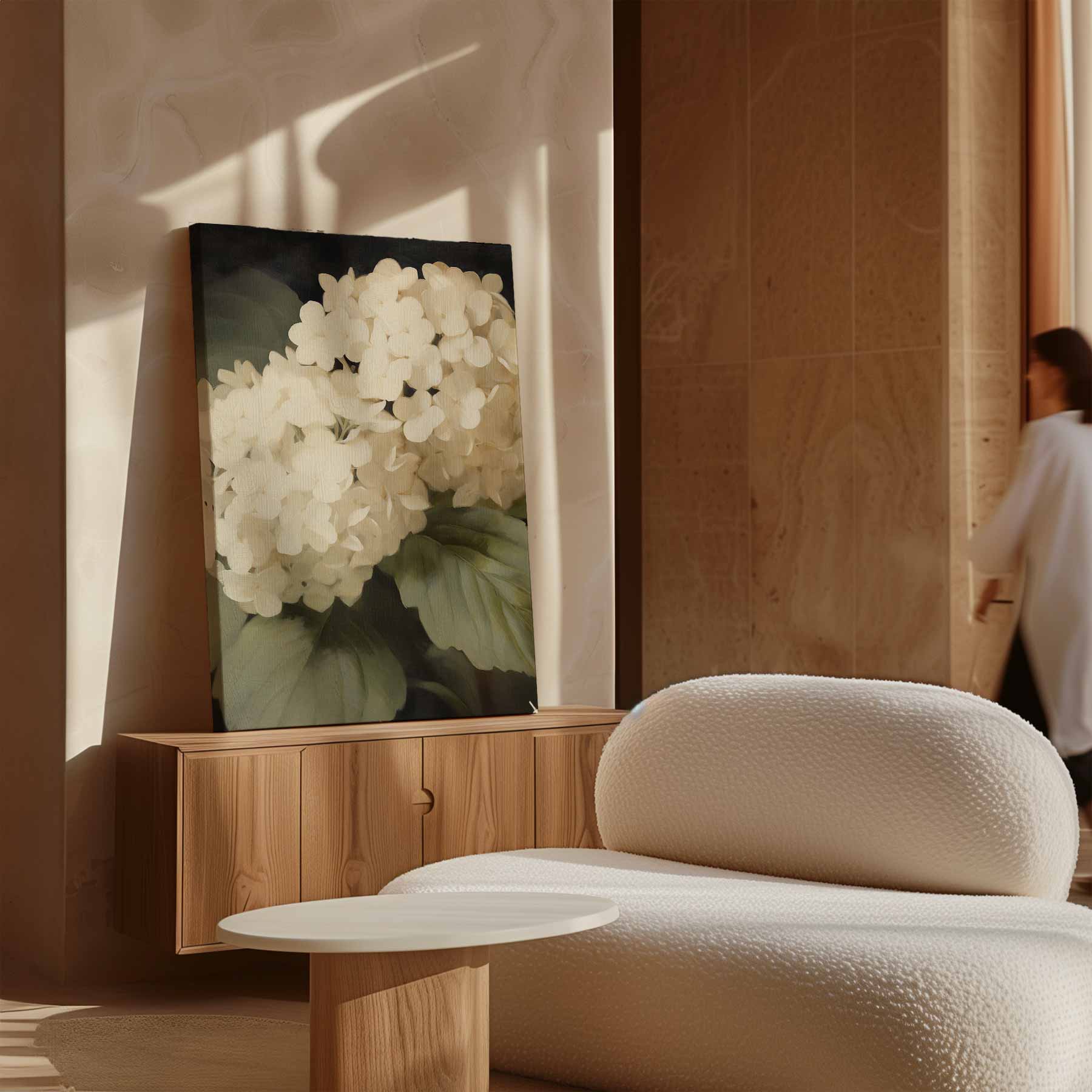 Elegante Hortensia Bloemenprint Kunstwerk-canvas-dibond-plexiglas-wanddecoratie-WallArtistic