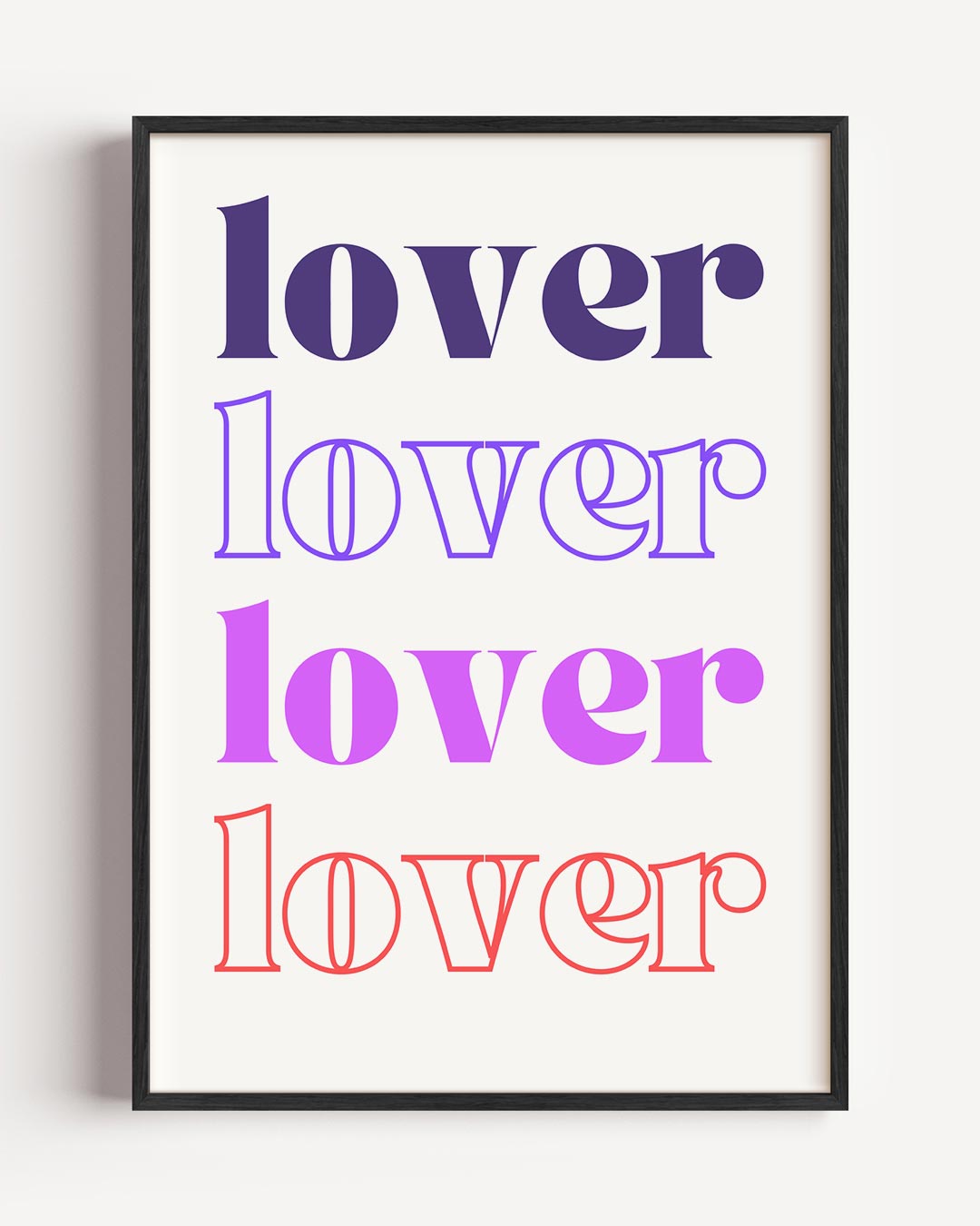Kleurrijke Typografie Poster 'Lover Poster-WallArtistic