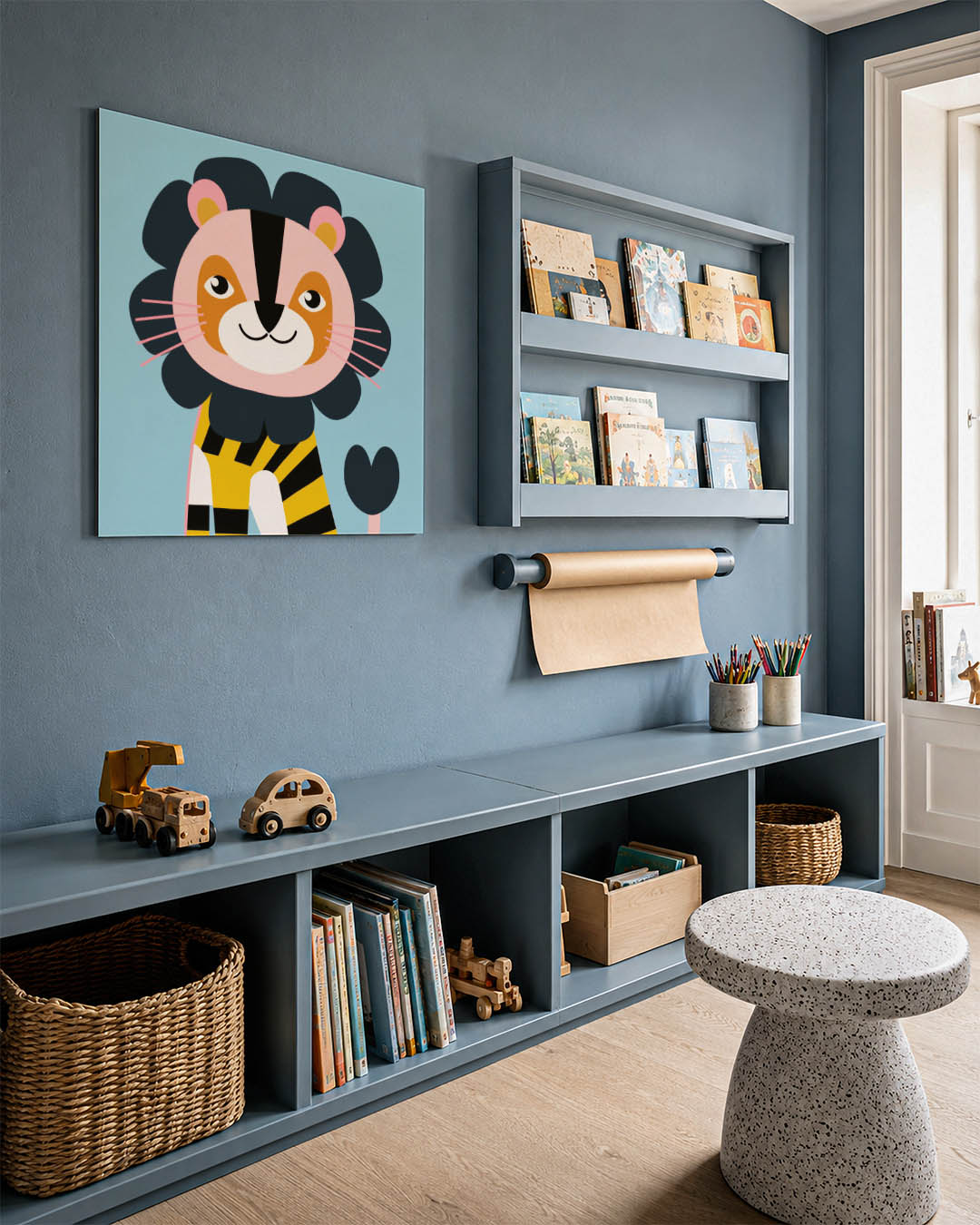 Vrolijke leeuw illustratie Kunstwerk