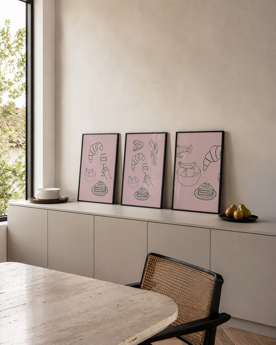 Eenvoudige lijnenspel Posterset