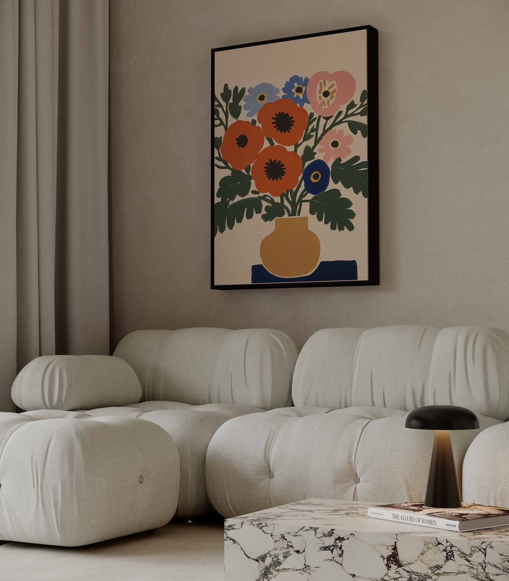 Kleurrijke Bloemenpracht Kunstwerk-canvas-dibond-plexiglas-wanddecoratie-WallArtistic