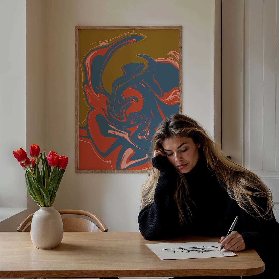 Moderne Swirl Kunstposter-WallArtistic