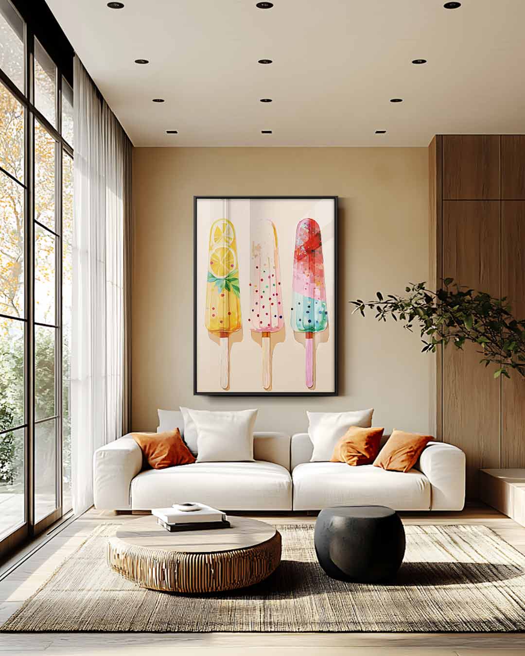 Kleurrijke IJsjes Illustratie Kunstwerk-canvas-dibond-plexiglas-wanddecoratie-WallArtistic