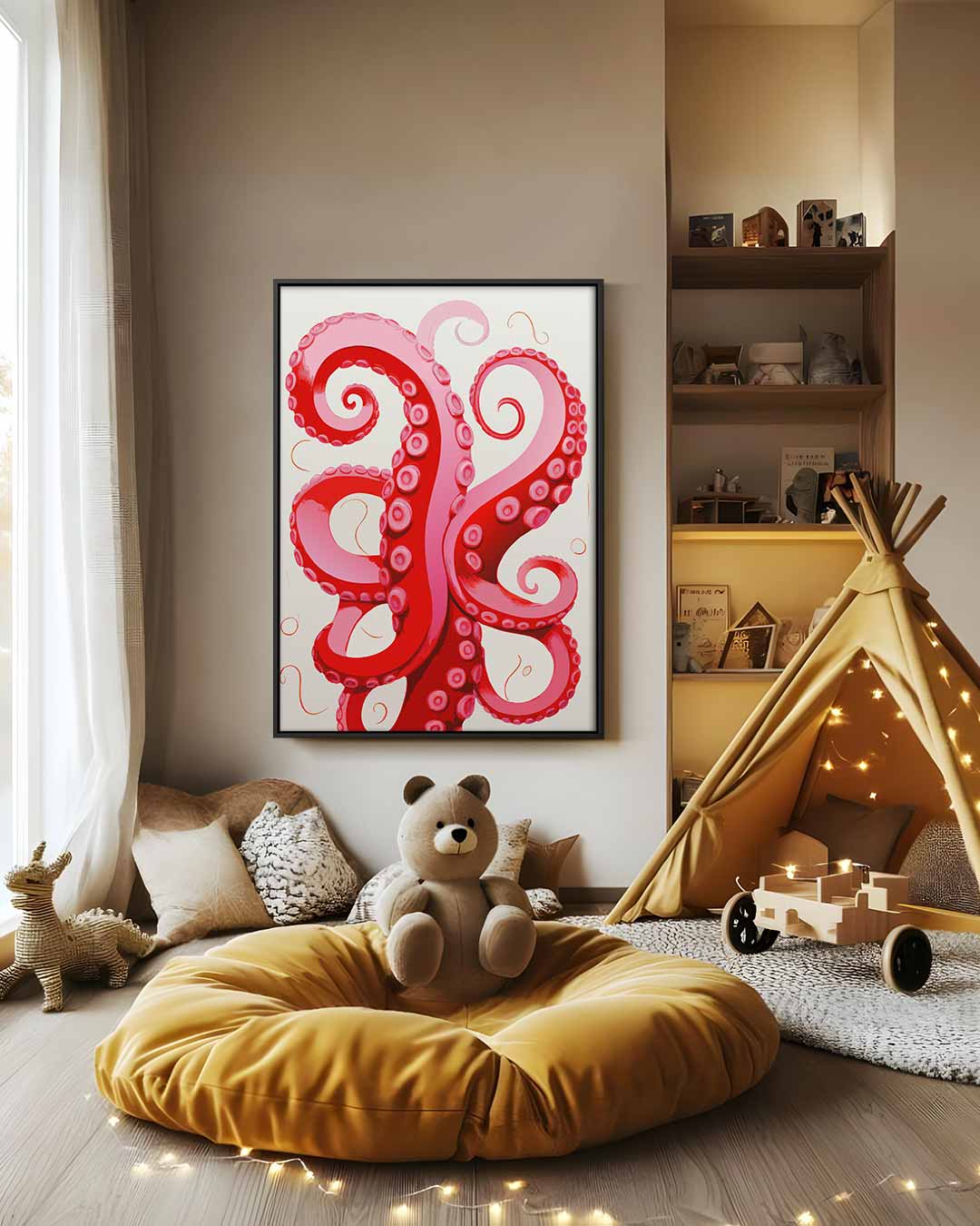 Dansende Tentakels Kunstwerk-canvas-dibond-plexiglas-wanddecoratie-WallArtistic