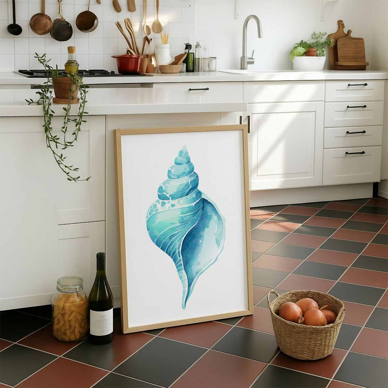 Rustgevende Schelpen Poster-WallArtistic