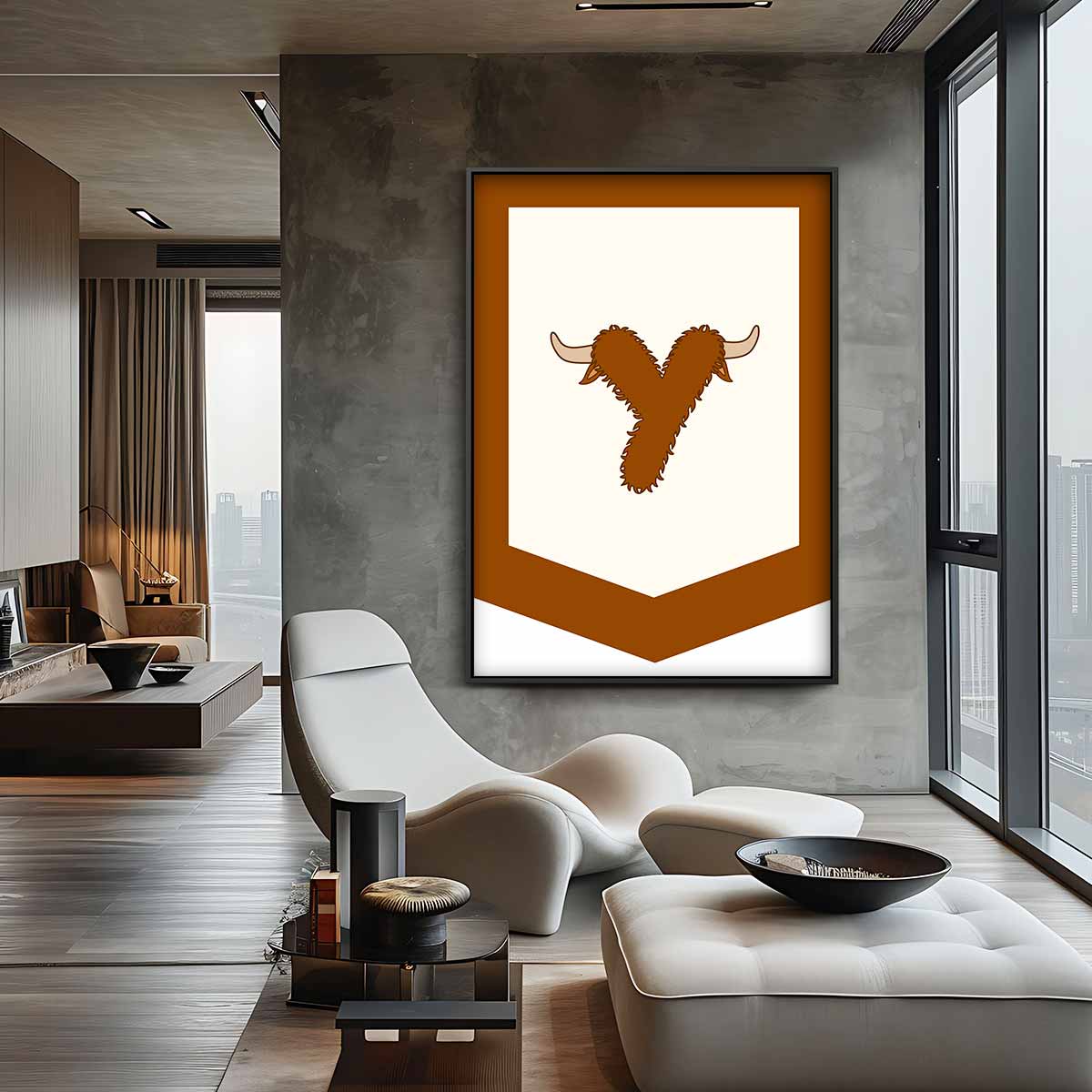 Speelse Stier Decoratie Kunstwerk-canvas-dibond-plexiglas-wanddecoratie-WallArtistic