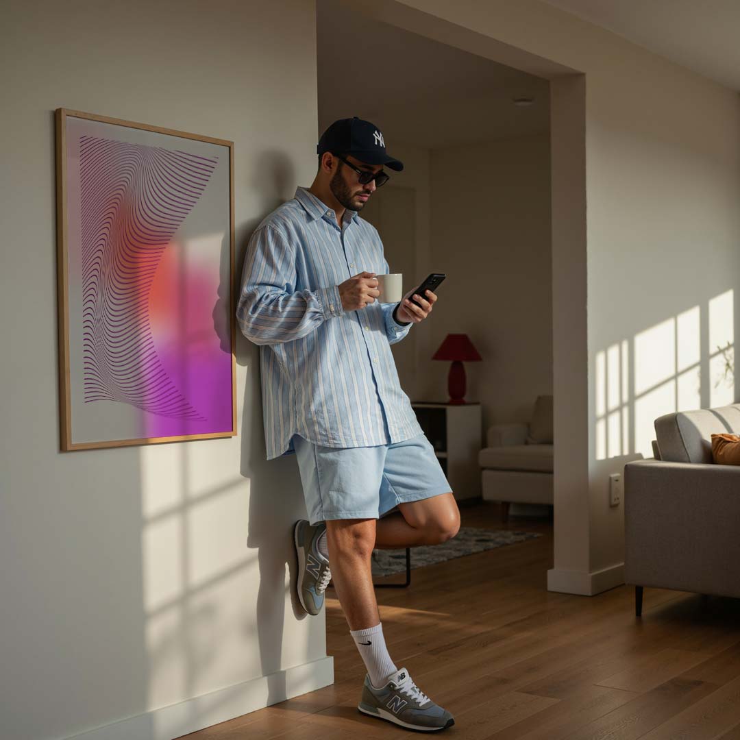 Moderne Golvende Geometrie Poster-WallArtistic