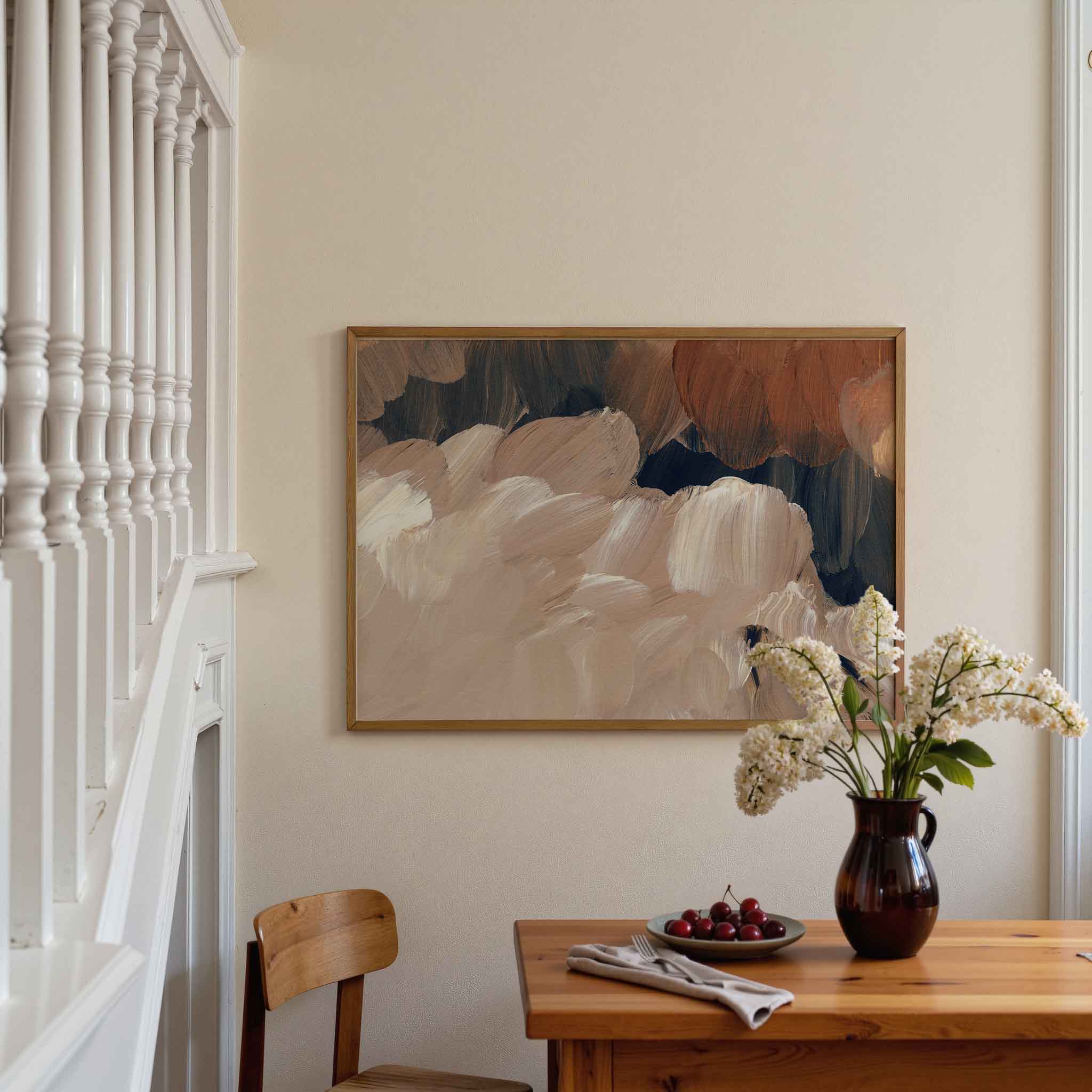Abstracte penseelstreken Poster