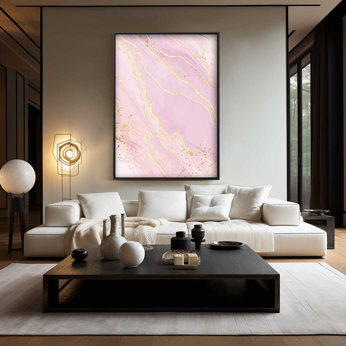 Dromerige Marmeren Abstractie Kunstwerk-canvas-dibond-plexiglas-wanddecoratie-WallArtistic
