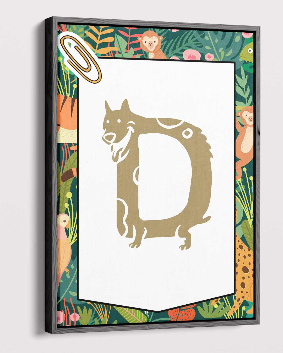 Dierenalfabet Poster - D Kunstwerk-canvas-dibond-plexiglas-wanddecoratie-WallArtistic