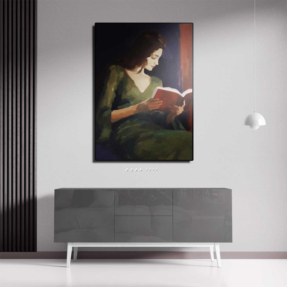 Lezend in Rust Kunstwerk-canvas-dibond-plexiglas-wanddecoratie-WallArtistic