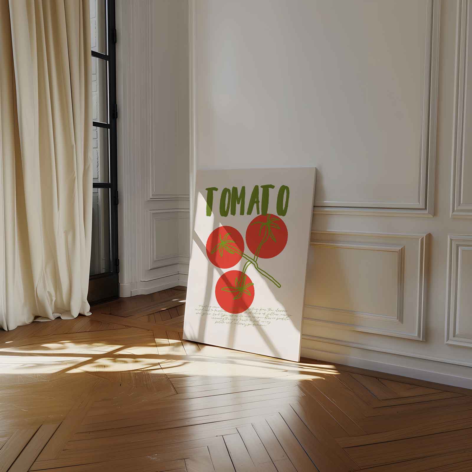 Tomaat Illustratie Kunstwerk-canvas-dibond-plexiglas-wanddecoratie-WallArtistic