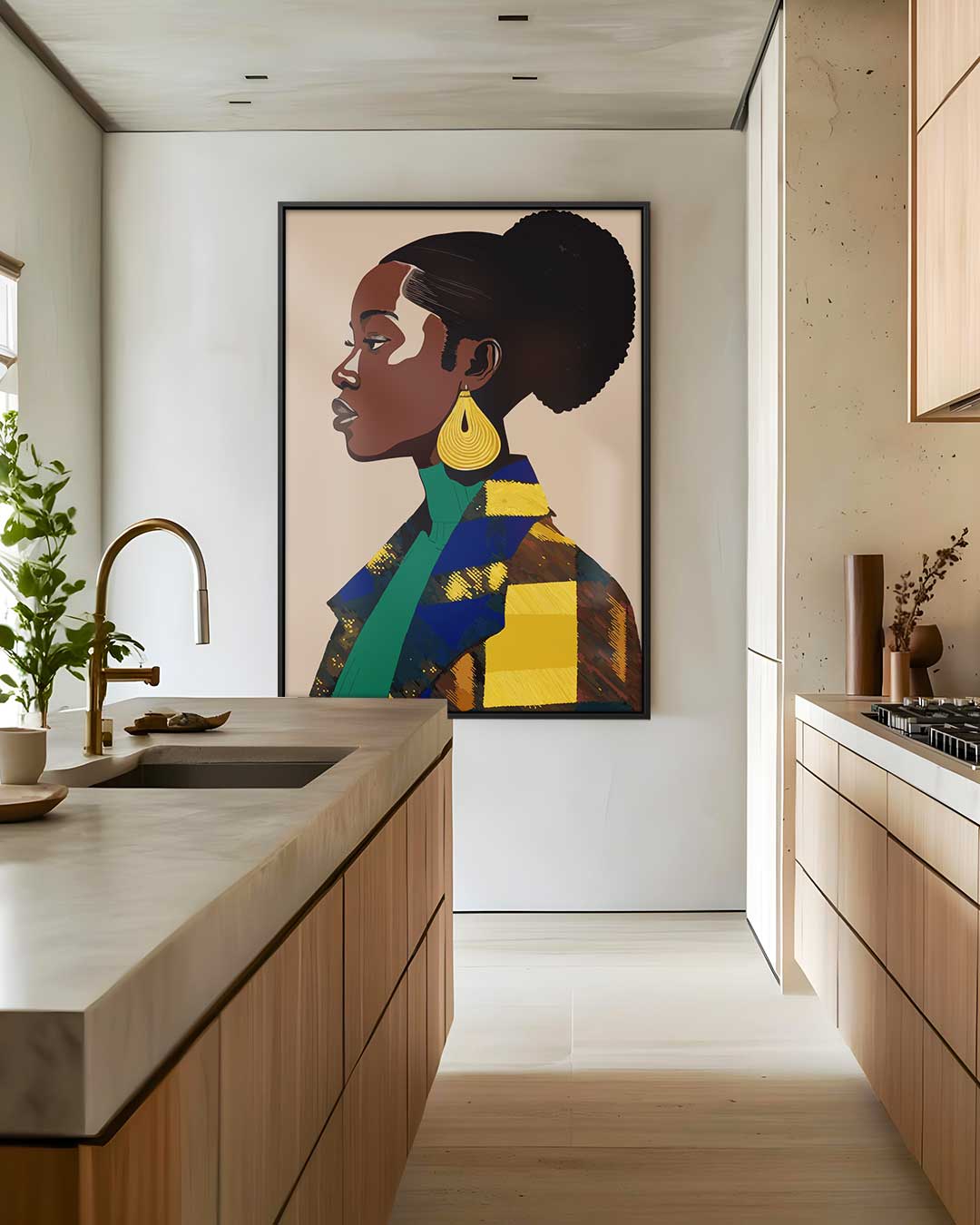 Stijlvolle Vrouwelijke Glans Kunstwerk-canvas-dibond-plexiglas-wanddecoratie-WallArtistic