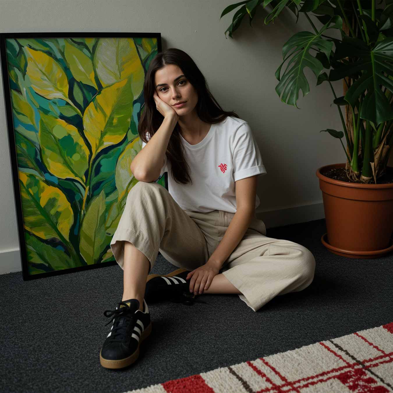 Groene Blaadjes Kunstposter