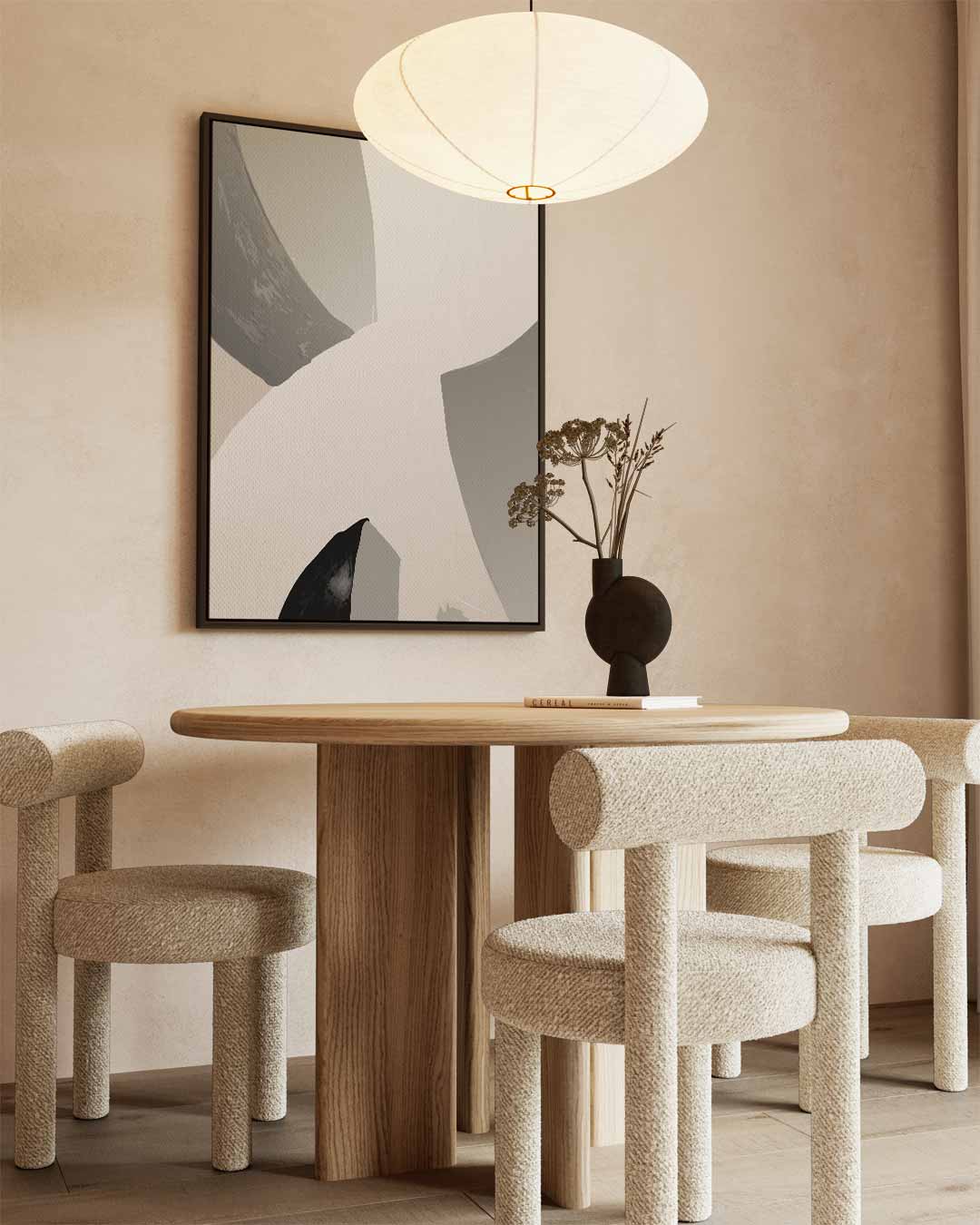 Stijlvolle Abstractie in Neutrale Tint Kunstwerk-canvas-dibond-plexiglas-wanddecoratie-WallArtistic