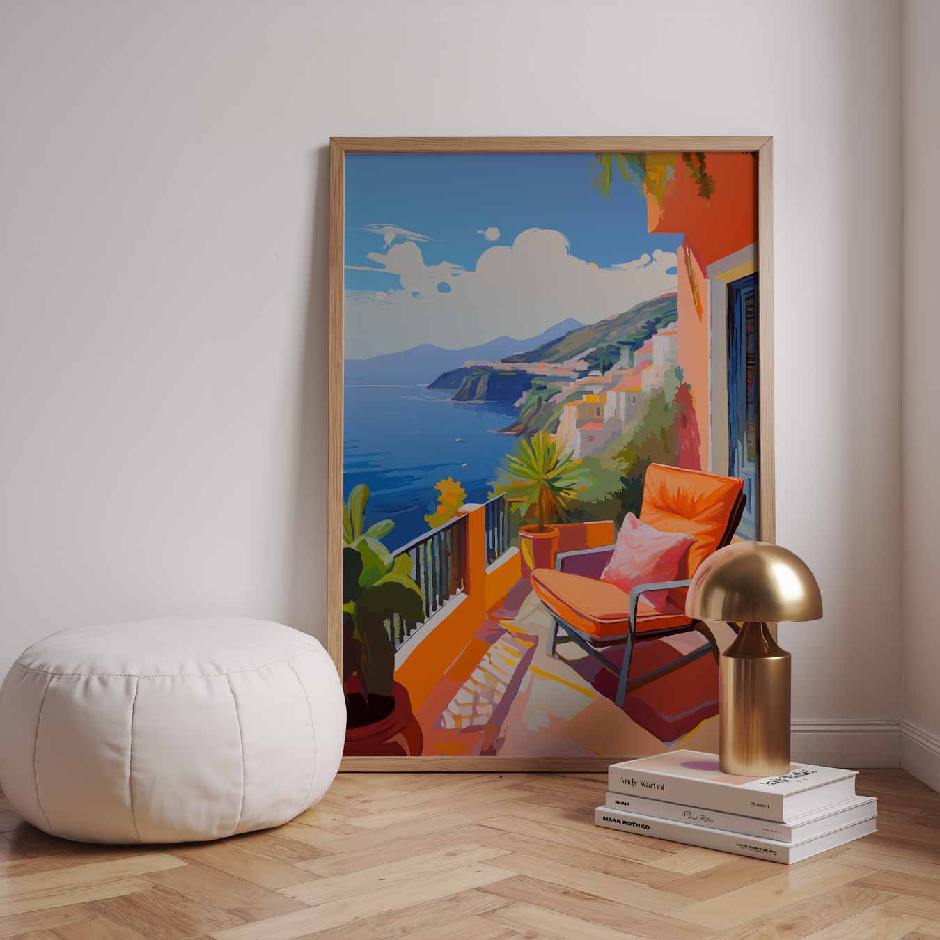 Zonovergoten Terras aan de Kust Poster-WallArtistic