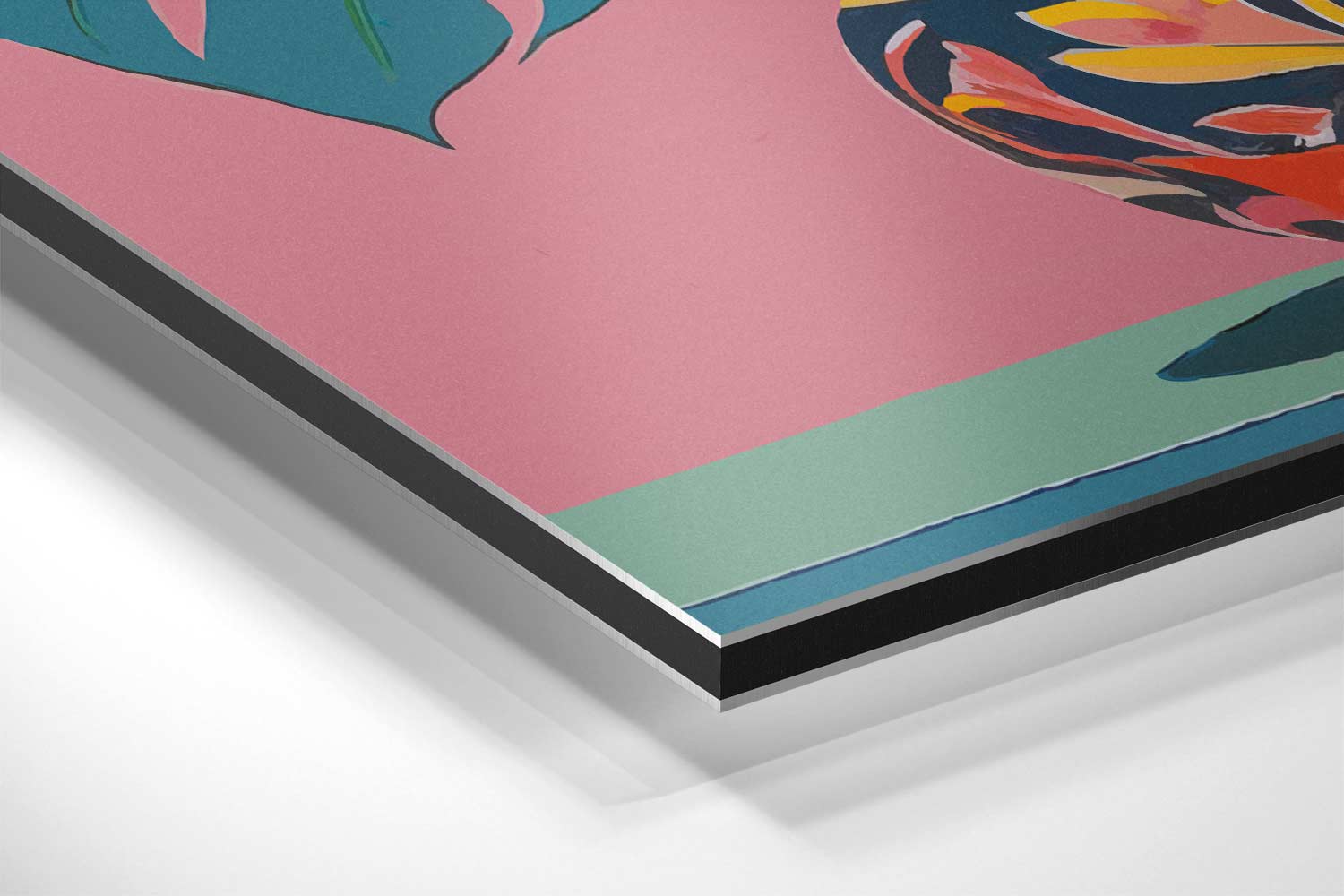 Tropische Monstera in Kleurrijke Pot Kunstwerk-canvas-dibond-plexiglas-wanddecoratie-WallArtistic