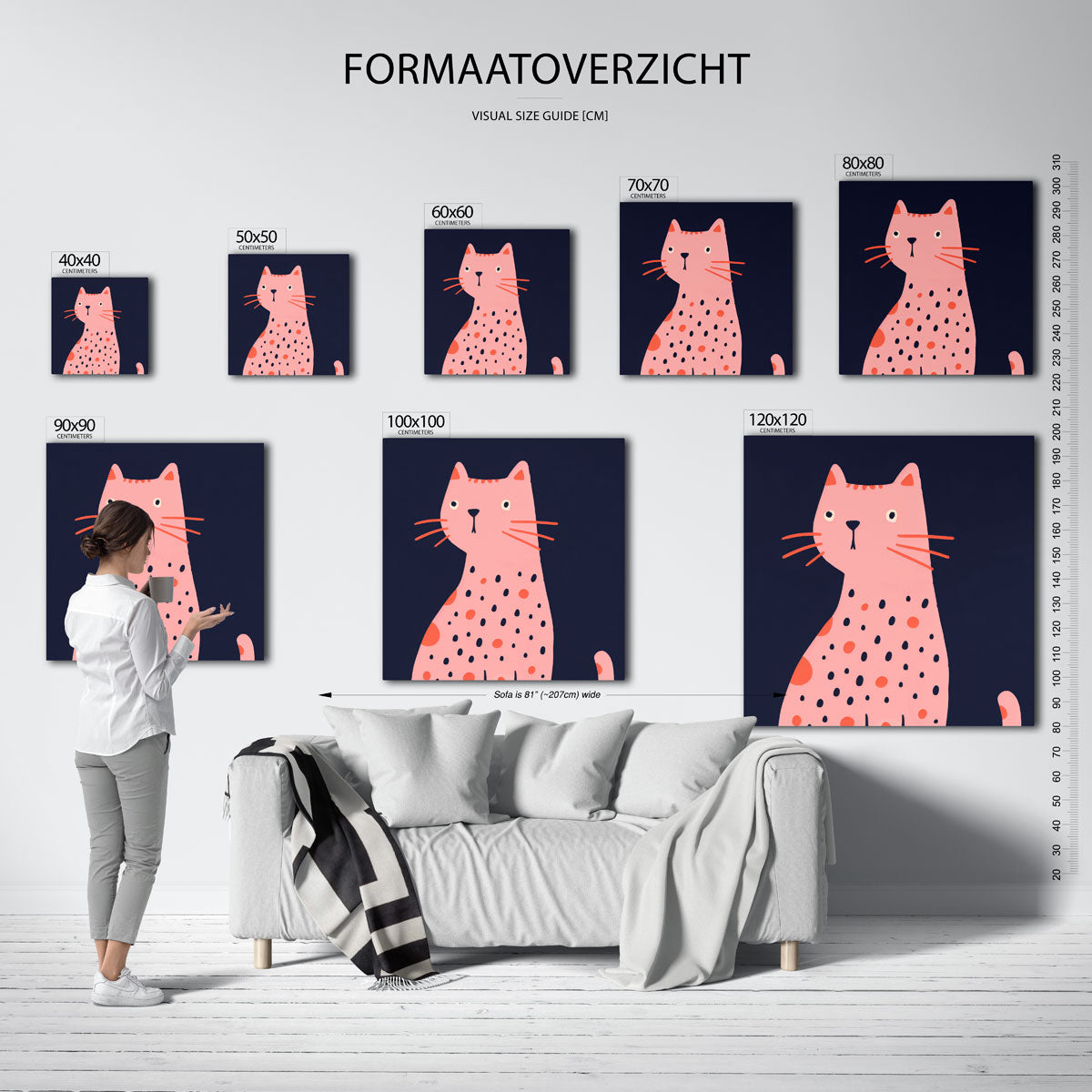 Roze kat Poster