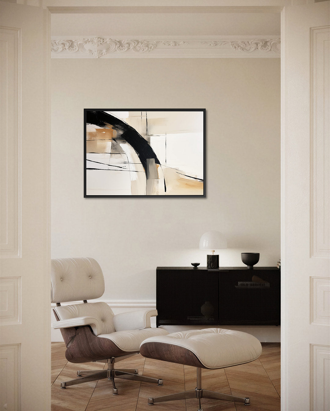 Dynamische lijnen compositie Kunstwerk