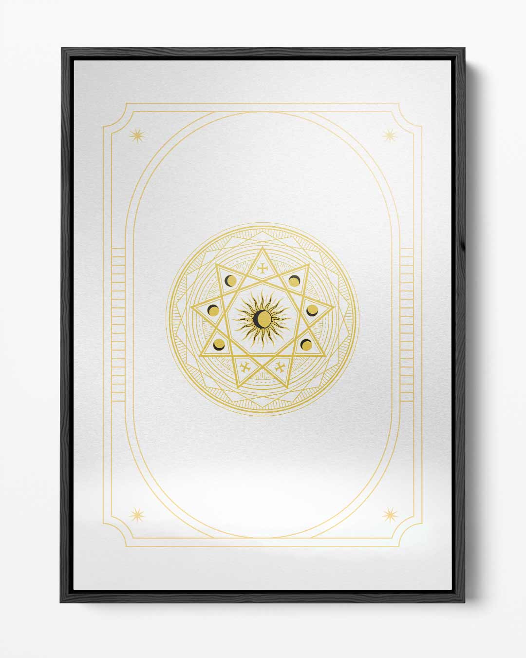 Zon en Maan Mandala Kunstwerk-canvas-dibond-plexiglas-wanddecoratie-WallArtistic