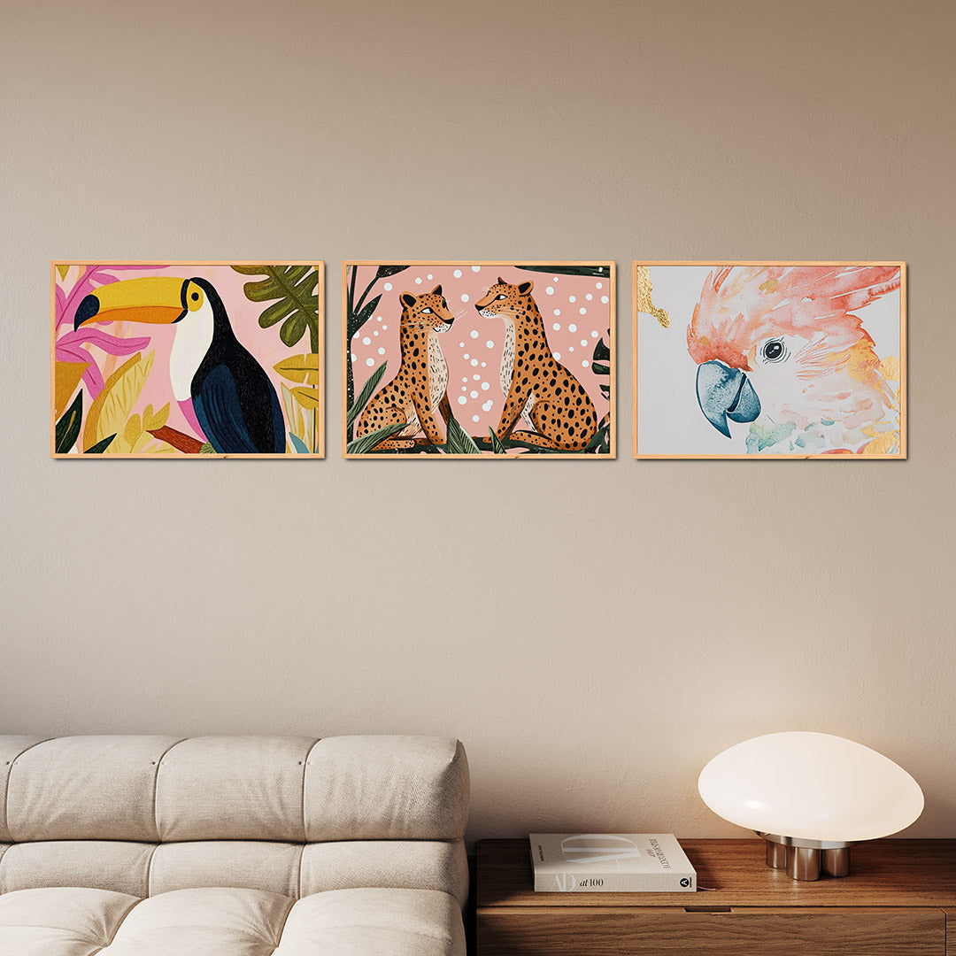 Vogel en bladeren Posterset