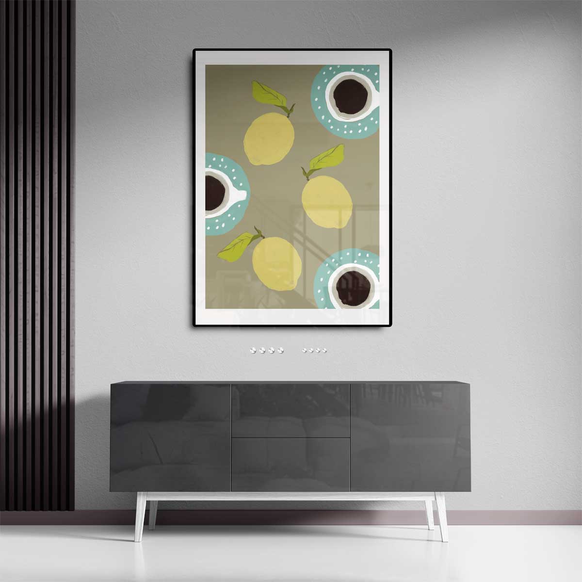 Citroen en Koffie Kanvas Kunstwerk-canvas-dibond-plexiglas-wanddecoratie-WallArtistic