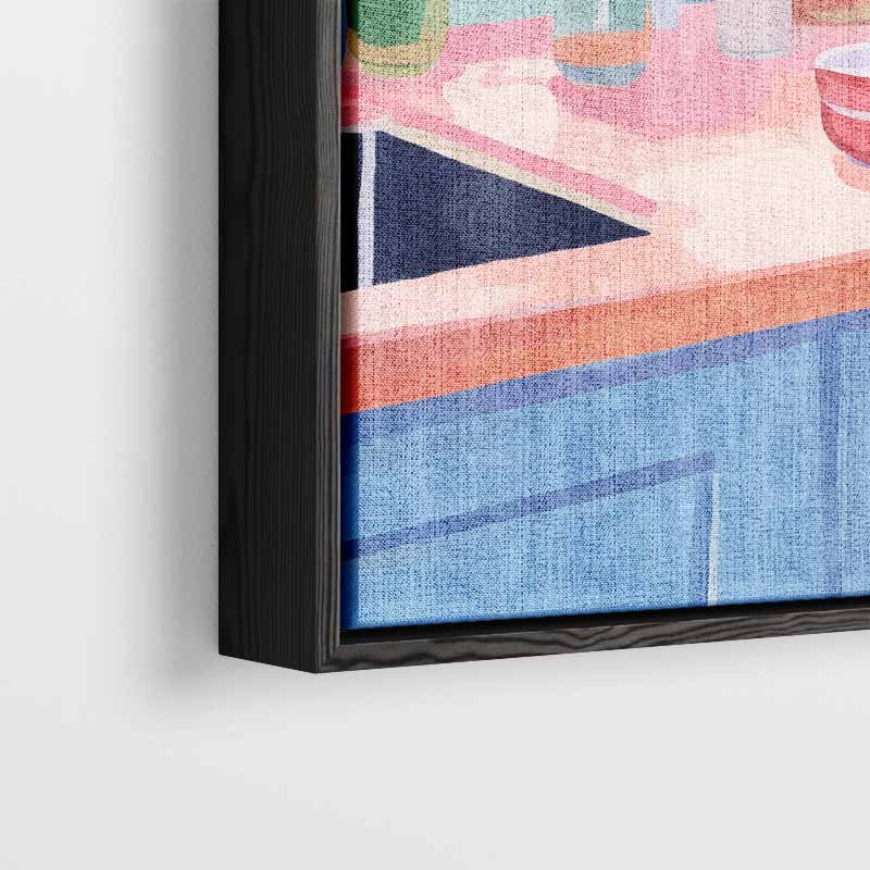 Vrolijk Keukenhoekje in Pasteltinten Kunstwerk-canvas-dibond-plexiglas-wanddecoratie-WallArtistic