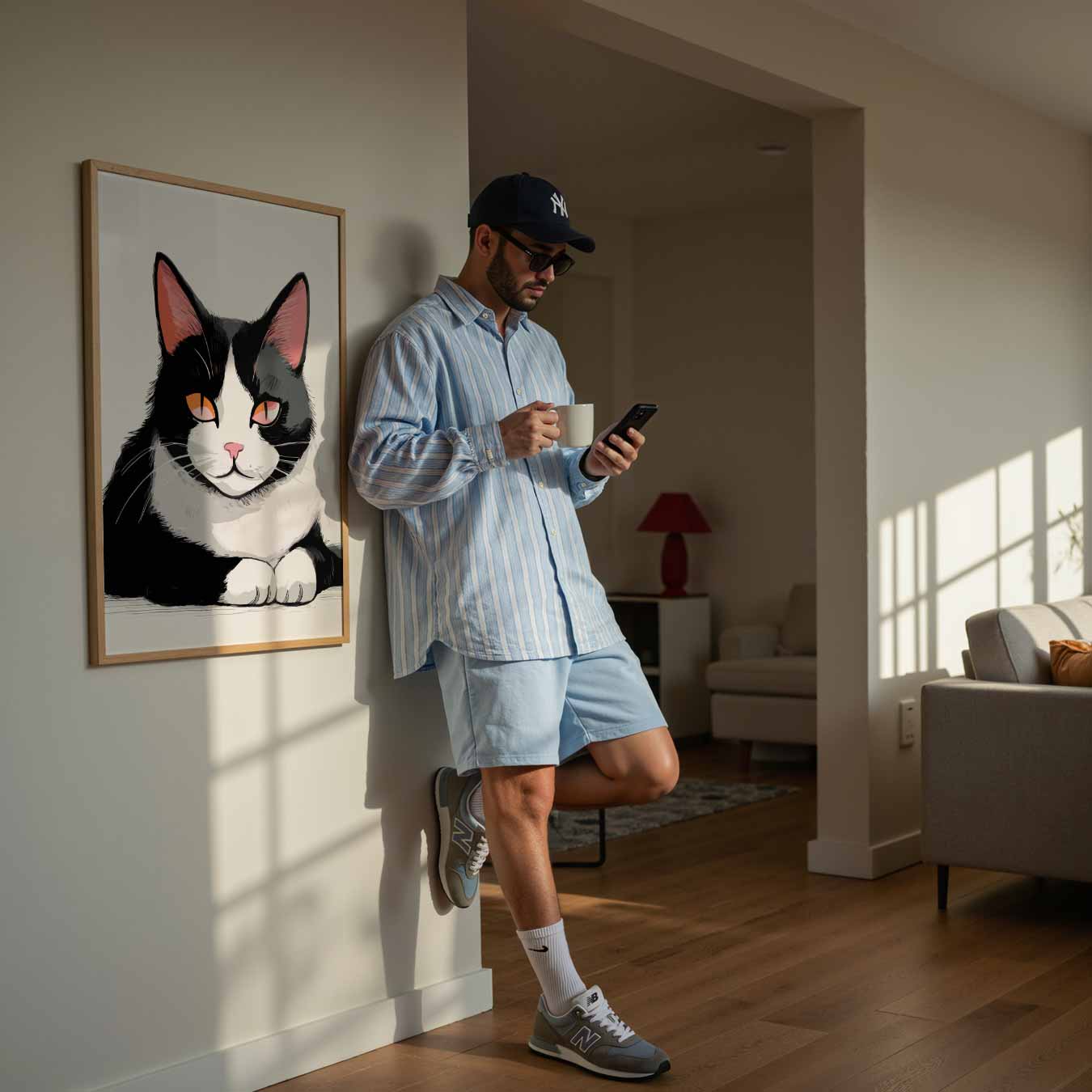 Chique Kattenportret in Zwart & Wit Poster