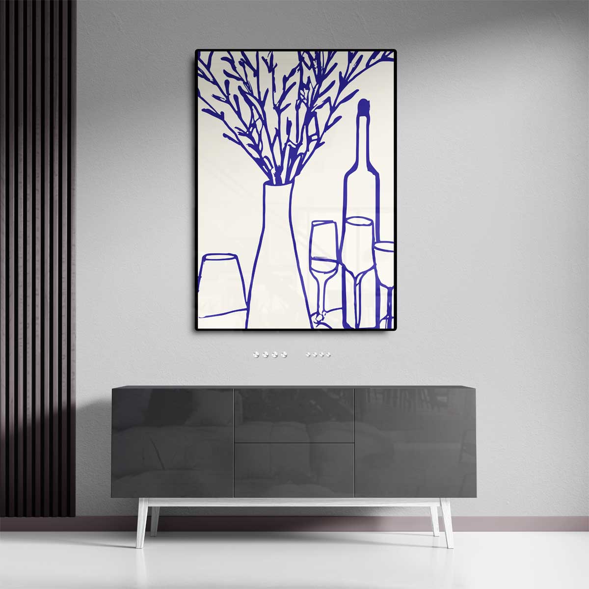 Stilleven in Blauw Kunstwerk-canvas-dibond-plexiglas-wanddecoratie-WallArtistic