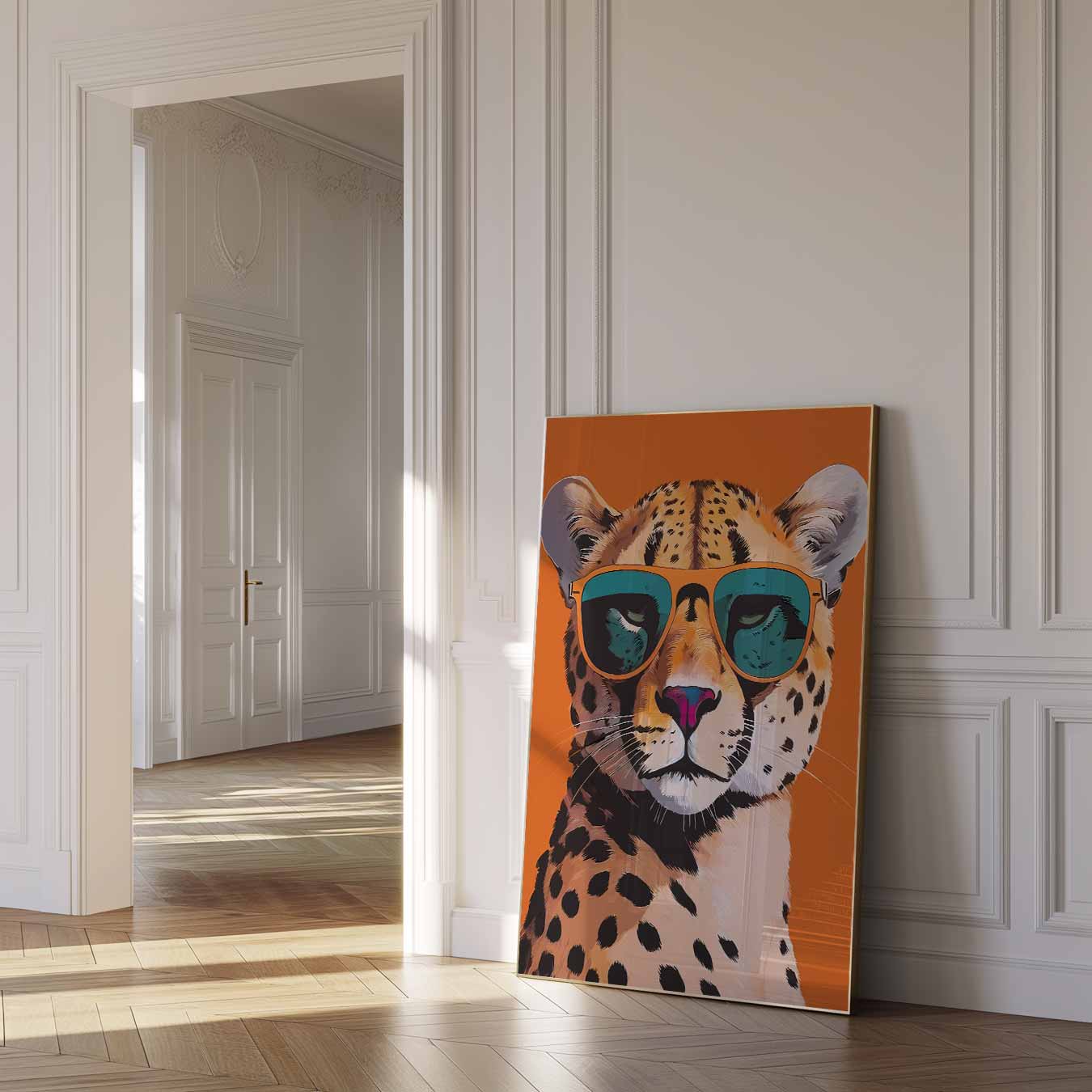 Hippe Cheetah Met Zonnebril Poster