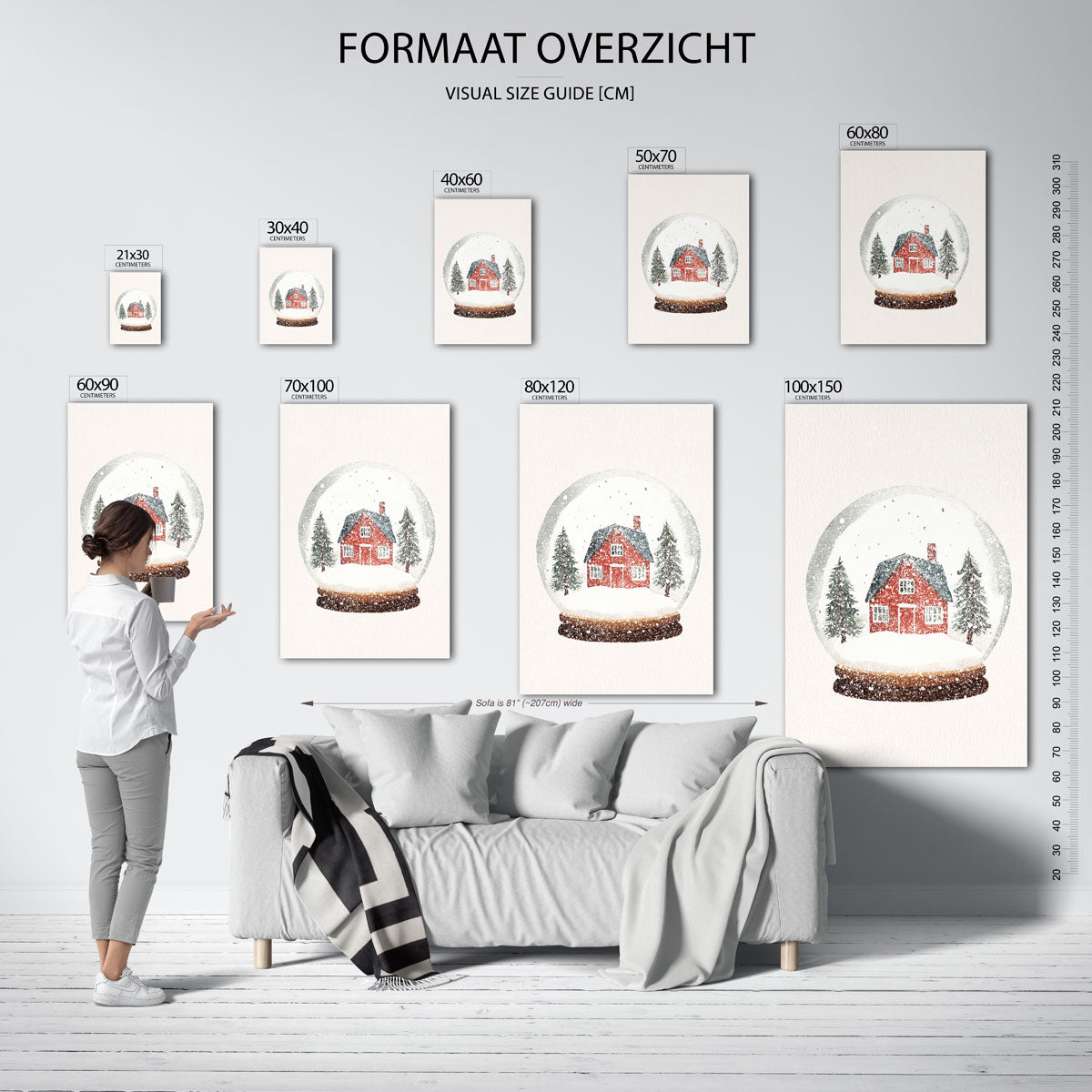 Sneeuwbol met huis Poster