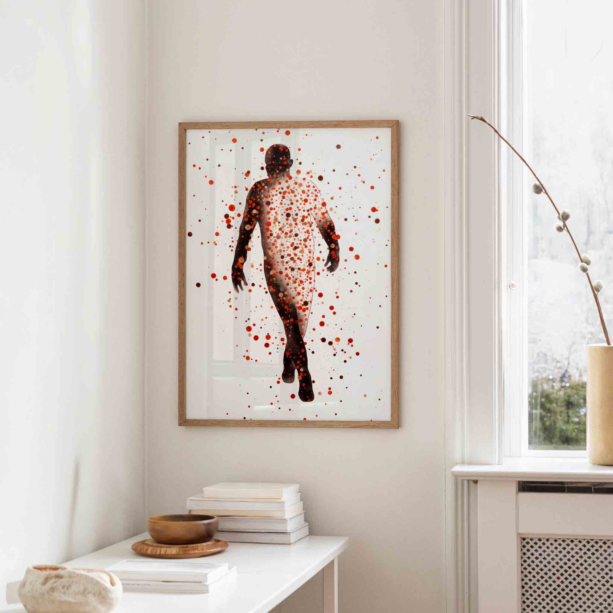 Figuur met stippen Poster