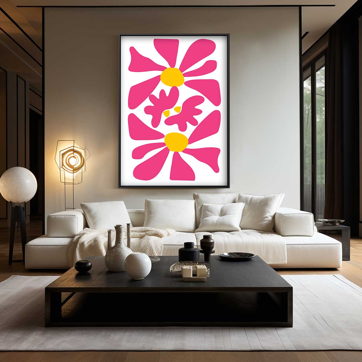 Vrolijke Bloemexplosie Kunstwerk-canvas-dibond-plexiglas-wanddecoratie-WallArtistic