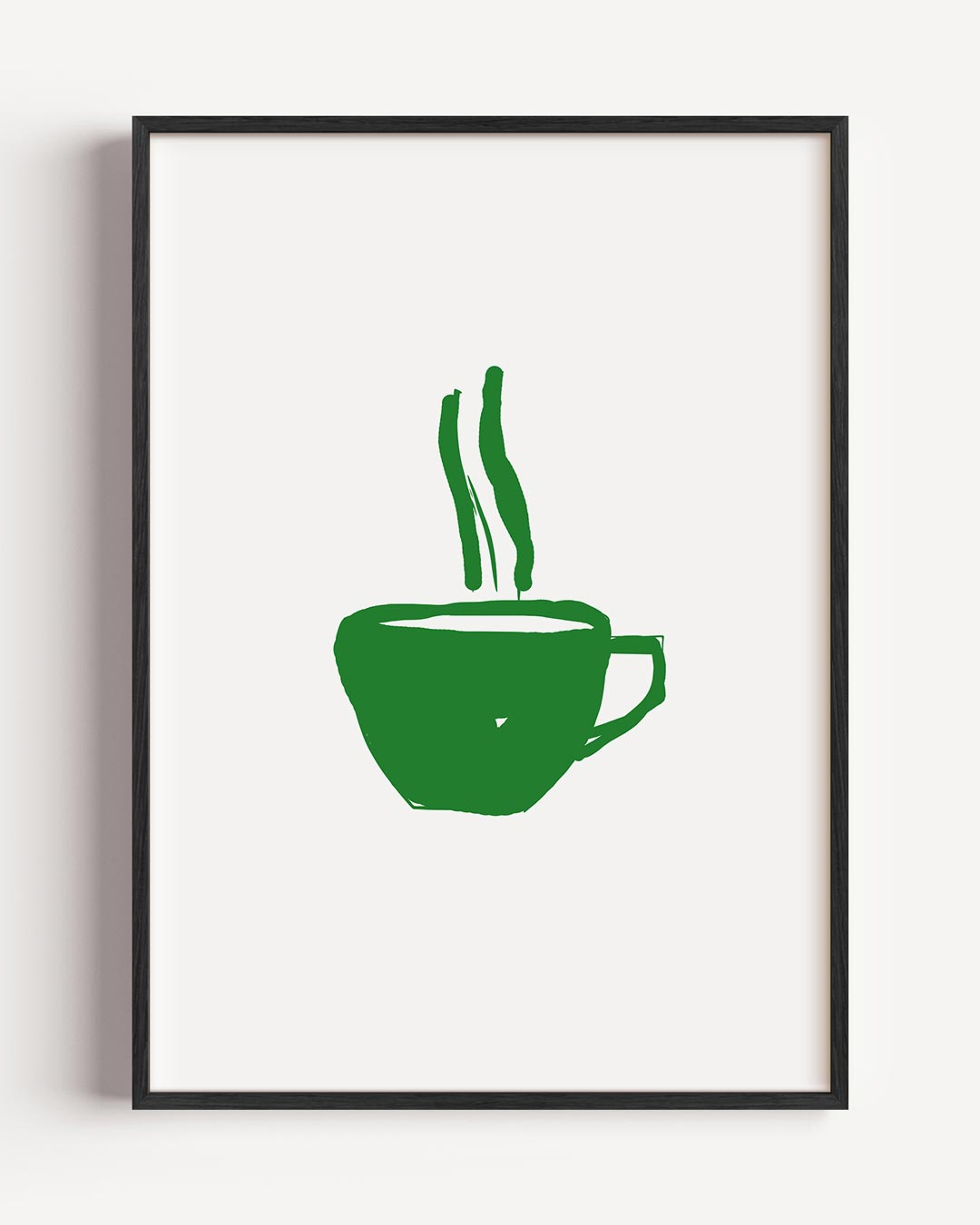 Groene Koffiekop Kunstposter-WallArtistic