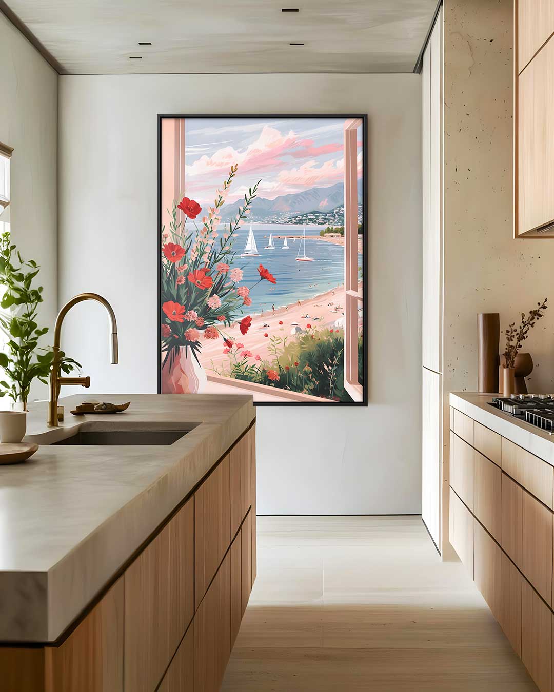 Zomeruitzicht vanaf het Balkon Kunstwerk-canvas-dibond-plexiglas-wanddecoratie-WallArtistic