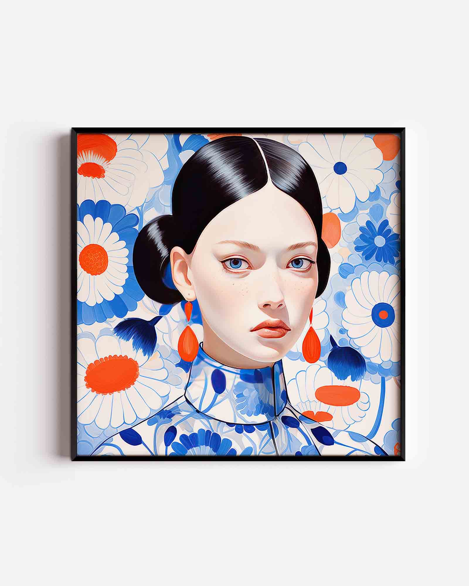 Vrouw met bloemen Poster