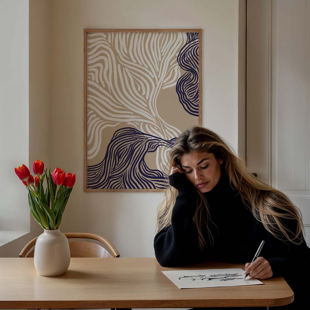 Dromerige Abstracte Zebra Poster-WallArtistic