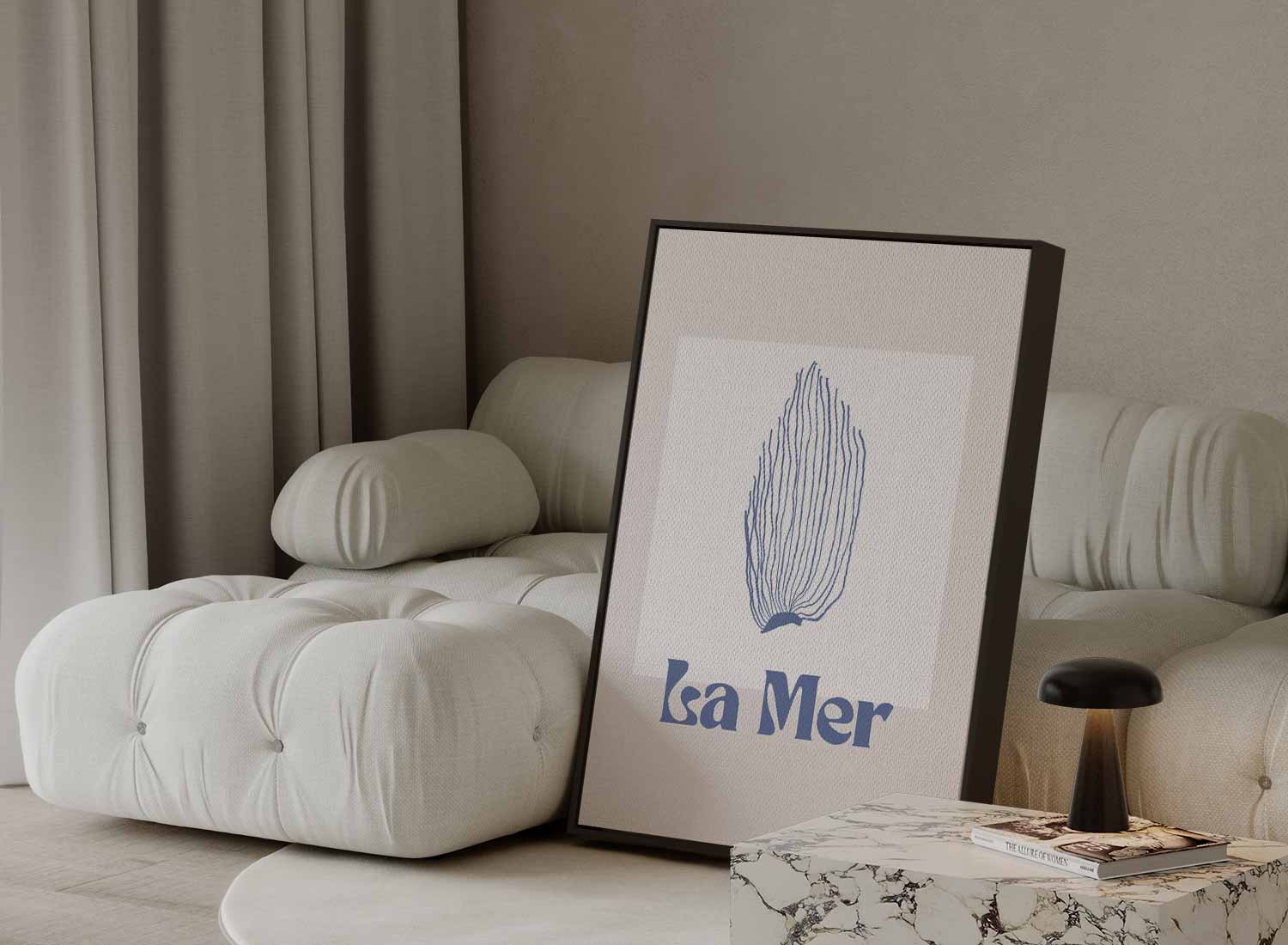 La Mer Zeewierprint Kunstwerk-canvas-dibond-plexiglas-wanddecoratie-WallArtistic