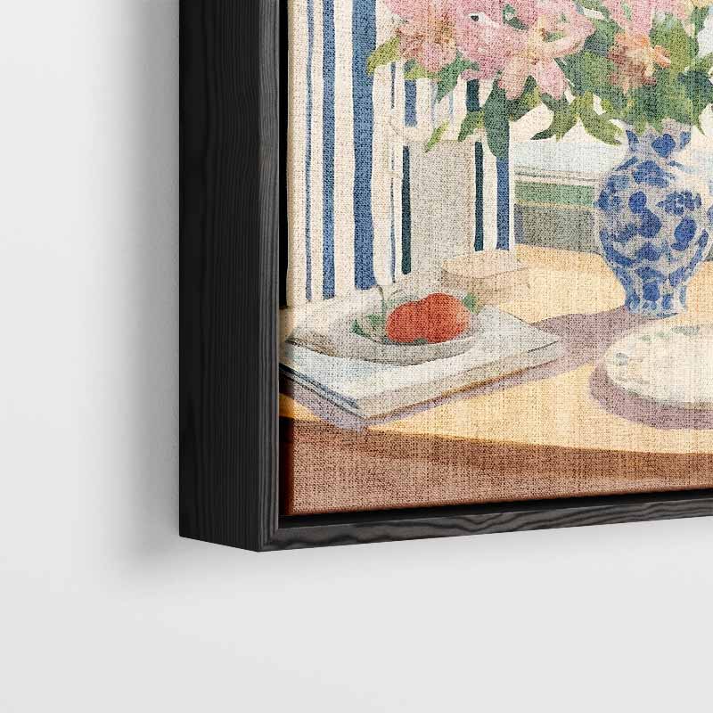 Zomers Tafereel met Bloemen en Tomaten Kunstwerk-canvas-dibond-plexiglas-wanddecoratie-WallArtistic