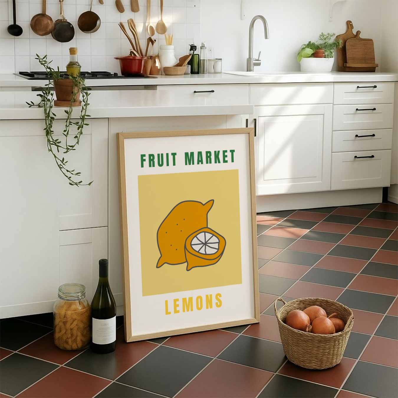 Zomerse Citroenmarkt Poster-WallArtistic