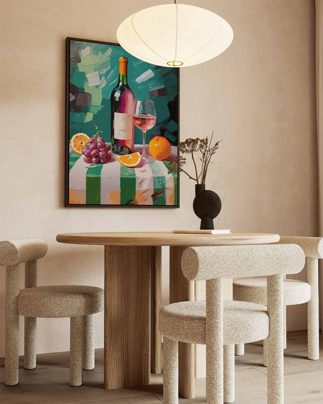 Elegante Wijn en Fruit Stilleven Kunstwerk-canvas-dibond-plexiglas-wanddecoratie-WallArtistic