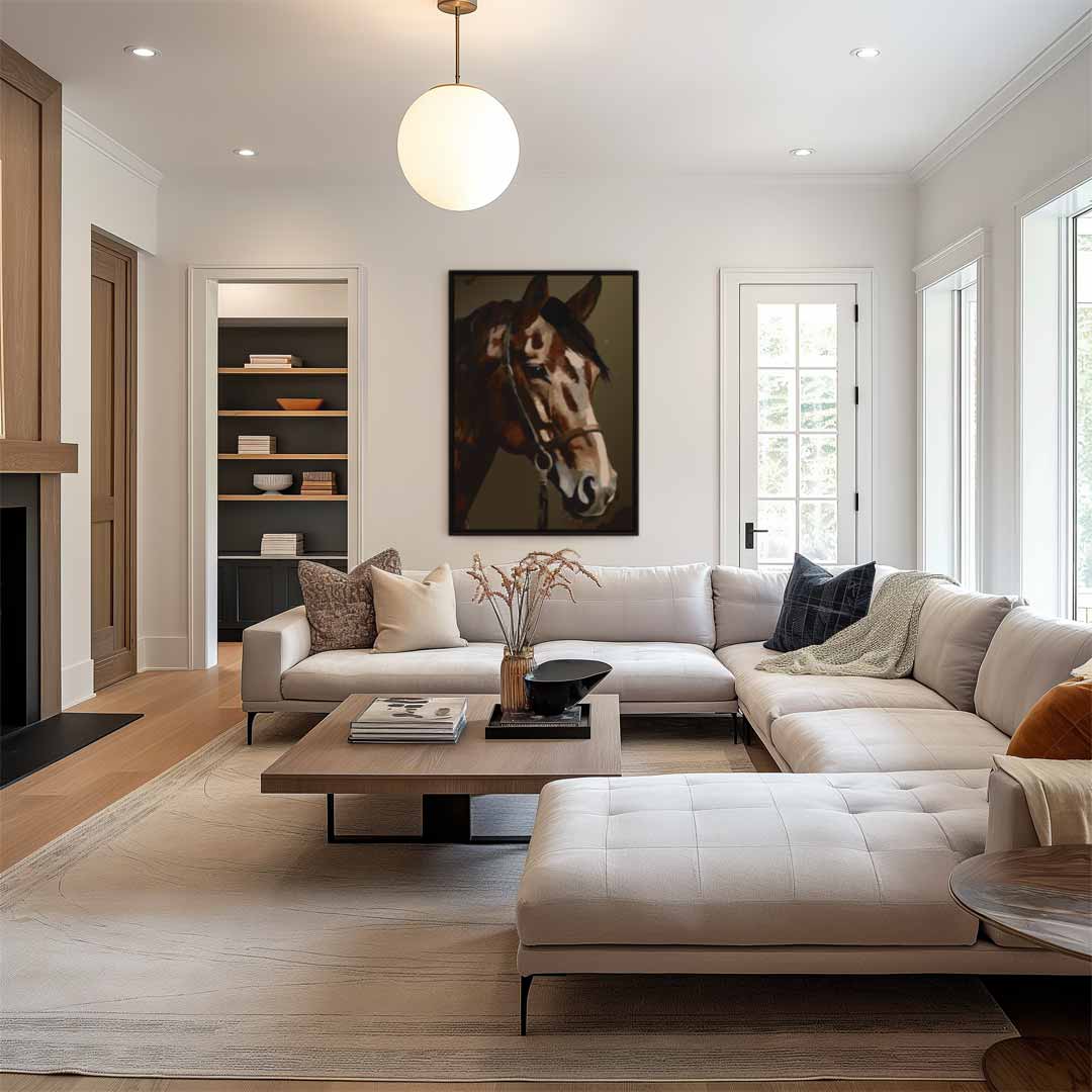 Elegante Paardenblik Kunstwerk-canvas-dibond-plexiglas-wanddecoratie-WallArtistic